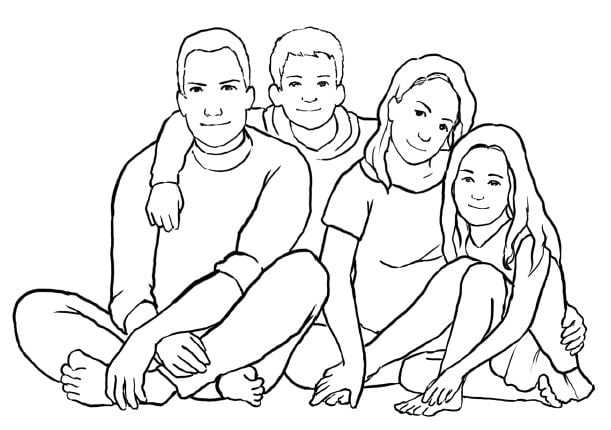 Tổng phù hợp giành giật vẽ gia đình 4 người giản dị và rất đẹp  HTNC