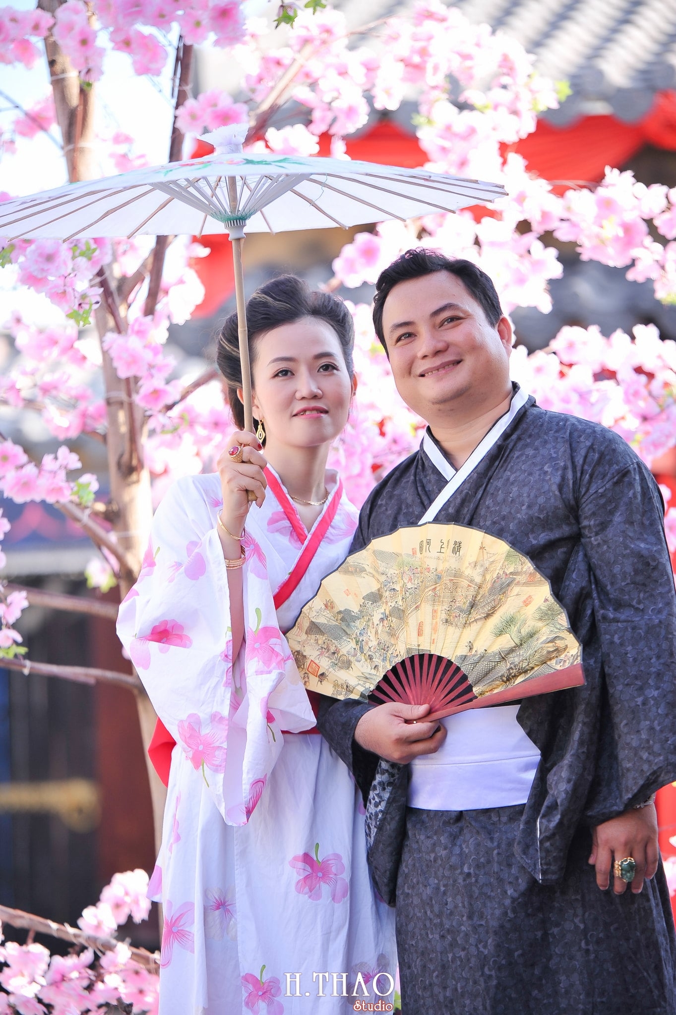 chụp ảnh couple với kimono