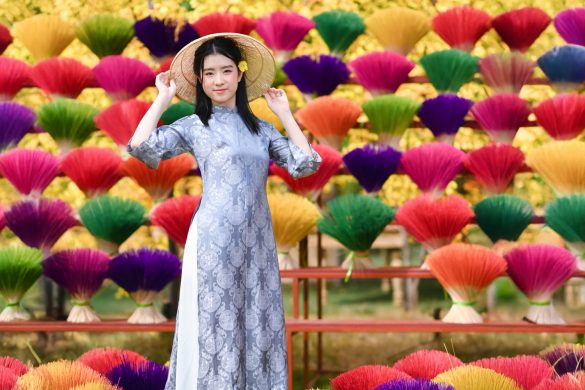 Anh ao dai tet dep 3 min 585x390 - Album ảnh tết chụp tại phim trường Paris quận 9 đẹp