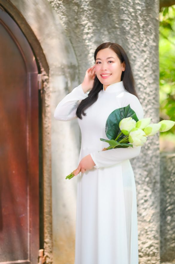 Anh ao dai bao tang quan 9 5 min 585x879 - Bảo tàng Áo dài – Nét đẹp truyền thống giữa lòng Sài Gòn