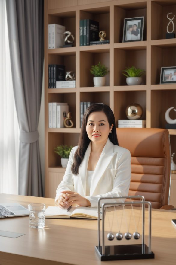 Anh giam doc 3 min 585x878 - Concept ảnh doanh nhân nữ mới, đẹp 2025 tại HThao Studio