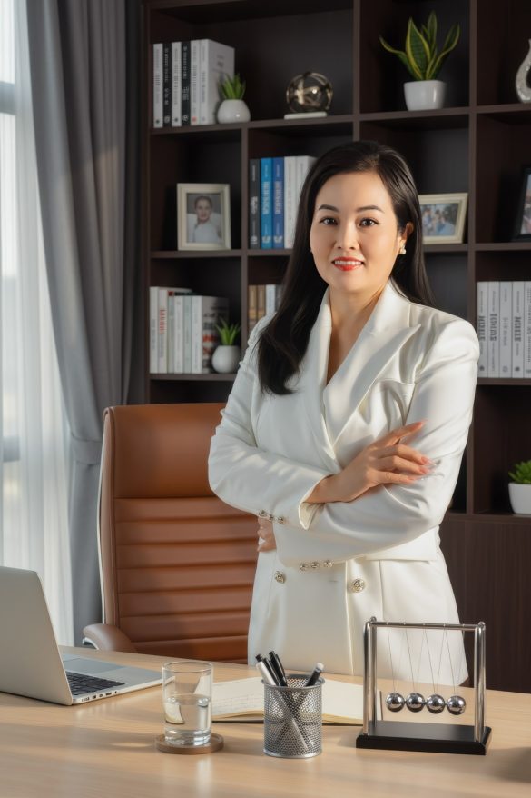 Anh giam doc 4 min 585x878 - Concept ảnh doanh nhân nữ mới, đẹp 2025 tại HThao Studio