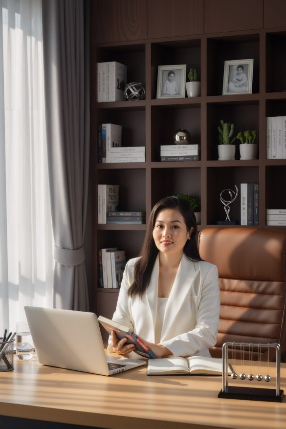 Anh giam doc 6 min 585x878 - Concept ảnh doanh nhân nữ mới, đẹp 2025 tại HThao Studio